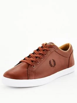 Fred Perry Baseline Leather Trainer - Tan, Size 10, Men