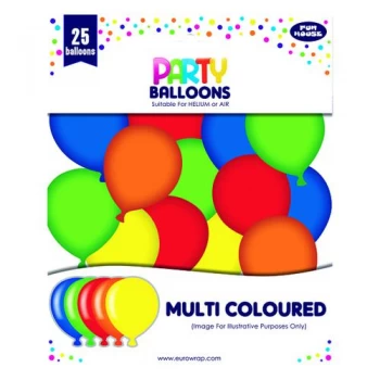 Party Balloons Multicoloured Pack of 6 12924-M-1