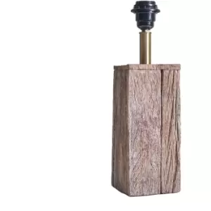 Minisun - Natural Wood Block Table Lamp Base - 0