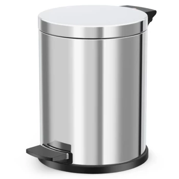 Pedal Bin Solid M 12L Stainless Steel - Silver - Hailo