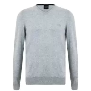 Boss Baram-L V Neck Sweater - Silver