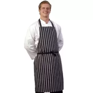 BonChef Butcher Full Length Apron (Pack of 2) (One Size) (Navy/White)