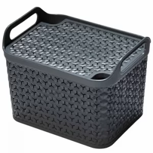 Strata Urban Store Basket with Lid 14 Litre, Charcoal