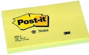 Post-it Notes 76x127mm Canary Yellow - (pk12)