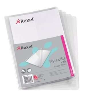 Rexel Nyrex Single Wallet with Pocket A4 Clear 12181 (PK25)