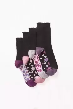 4 Pack Comfort Top Scalloped Socks