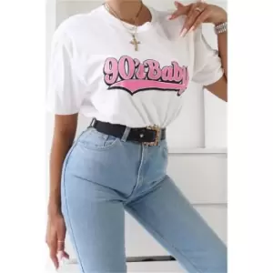 I Saw It First 90'S Baby Oversized T-Shirt - White
