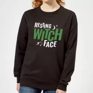 Resting Witch Face Womens Sweatshirt - Black - S - Black