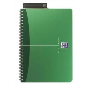Oxford Office A4 Notebook Metallic Polypropylene Cover Wirebound 180 Pages 90gsm Emerald Pack of 5