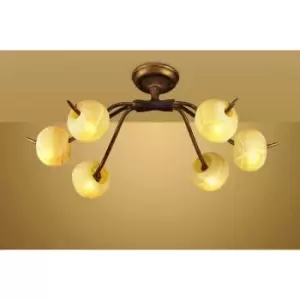 Ceiling lamp Wave 6 G9 bulbs, rusty gold