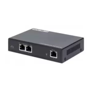 Intellinet 2-Port Gigabit Ultra PoE Extender Adds up to 100 m (328 ft.) to PoE Range PoE Power Budget 60 W Two PSE Ports with 30 W Output Each IEEE 80
