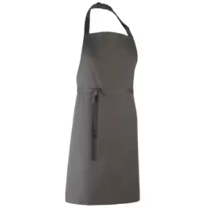 Premier 'colours' Bib Apron / Workwear (pack Of 2) (one Size, Dark Grey)