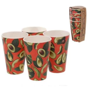 Bamboo Composite Avocado Reusable Cup Set of 4