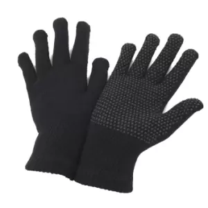 FLOSO Unisex Magic Gloves With Grip (One Size) (Black)
