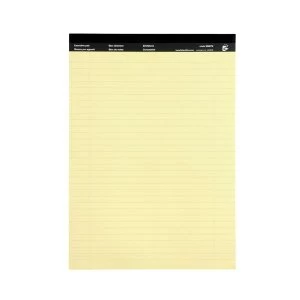 5 Star Executive Pad Perforated Top Feint Ruled Blue Margin Red 50 Sheets A4 Yellow Pack 10