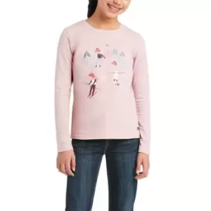 Ariat Powder Ponies T Shirt Junior Girls - Pink