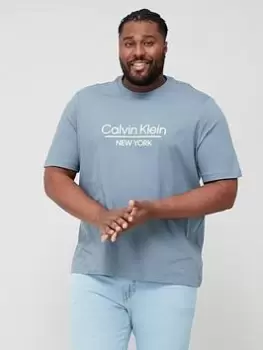Calvin Klein Big & Tall New York Logo T-Shirt - Grey, Size 4XL, Men