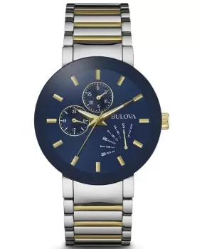 Bulova Modern Blue Dial Two-Tone Stainless Steel Mens Watch 98C123 98C123
