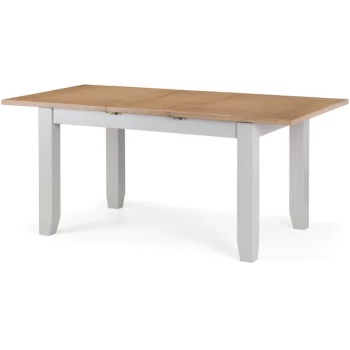 Grey Painted Draw Leaf Extending 4 To 6 Seat Dining Table Oak Top - Elise