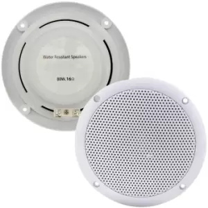 2x Moisture Resistant Ceiling Speakers 80W 16Ohm 5" Kitchen Bathroom 2 Way Loud