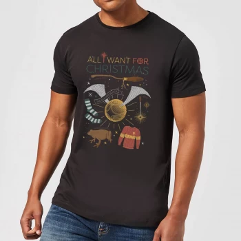 Harry Potter All I Want Mens Christmas T-Shirt - Black - 5XL