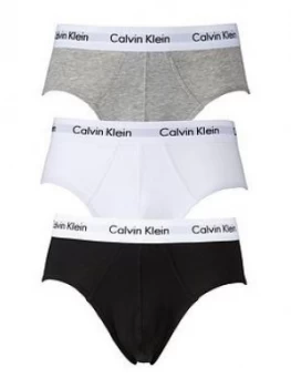 Calvin Klein 3 Pack of Briefs - Black/White/Grey, Size XL, Men