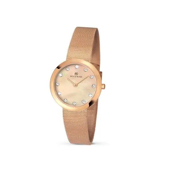 Accurist 8128.01 Rose Gold Plated Mesh Bracelet Watch - W7237