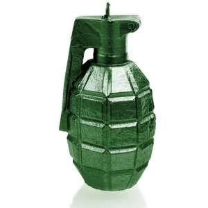 Green Metallic Large Grenade Candle