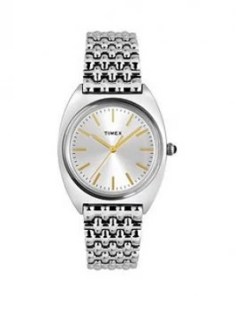 Timex Timex Milano Silver And Gold Detail Sunray Dial Stainless Steel Bracelet Ladies Watch