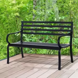 Alfresco Steel Outdoor Garden Bench, black