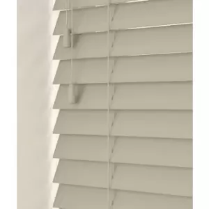 120cm Taupe Faux Wood Venetian Blind With Strings (50mm Slats) Blind With Strings (50mm Slats)