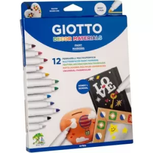 453400 Decor Multisurface Art Markers Hangable Materials Box of 12 - Giotto