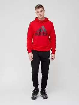 adidas Sportswear Sportswear Big Logo Terry Tracksuit - Red, Size 2XL, Men