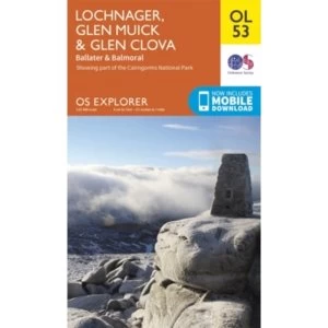 Lochnagar, Glen Muick & Glen Clova, Ballater & Balmoral by Ordnance Survey (Sheet map, folded, 2015)