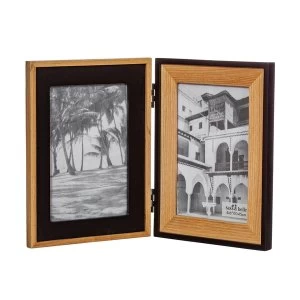 Sass & Belle Black & Natural Wood Double Frame