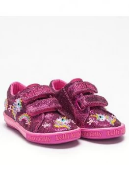 Lelli Kelly Girls Abigail Unicorn Strap Shoes - Purple Glitter, Purple Glitter, Size 1 Older