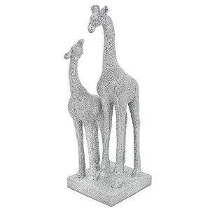 Silver Art Giraffe & Baby Ornament