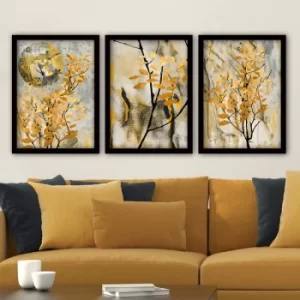 3SC132 Multicolor Decorative Framed Painting (3 Pieces)