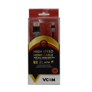 VCOM HDMI 1.4 (M) to HDMI Mini 1.4 (M) 1.8m Grey Retail Packaged Display Cable
