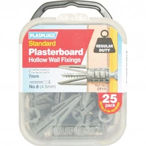 Plasplugs Plasterboard Hollow Wall Fixings Pack of 25