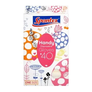 Spontex Disposable Latex Gloves - 40 Pack