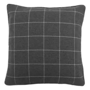 Ellis Windowpane Check Cushion Grey / 45 x 45cm / Polyester Filled