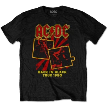 AC/DC - Back in Black Tour 1980 Unisex Medium T-Shirt - Black