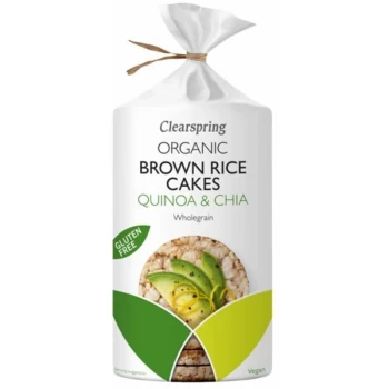Organic Quinoa & Chia Brown Rice Cakes - 120g x 6 - 703949 - Clearspring