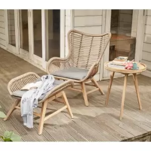 Pacific Lifestyle Aurora Chair & Hocker Set - Natural