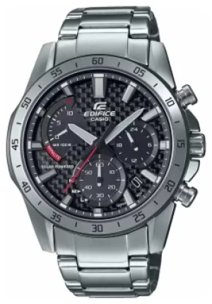 Casio Edifice Solar Carbon Dial Stainless Steel EFS- Watch