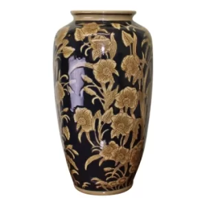 Ceramic Embossed Vase, Regal Design 35cm