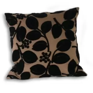Riva Home Cherries Faux Velvet Cushion Cover (45x45cm) (Black) - Black