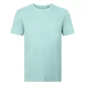 Russell Mens Organic Short-Sleeved T-Shirt (XXL) (Aqua Blue)