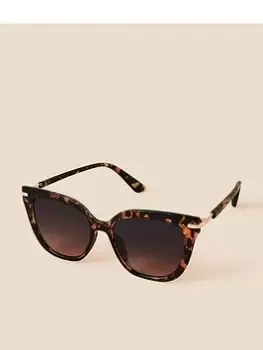Accessorize Coloured Tort Wayfarer Sunglasses, Brown, Women
